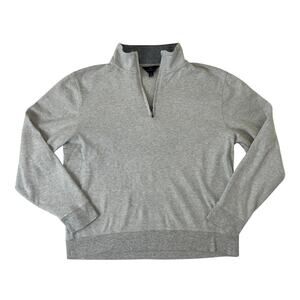 Brooks Brothers Grey Basic Peppy Relaxed Fit Half Zip Sweatshirt Size Small